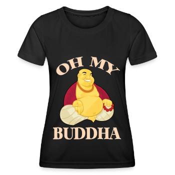 Oh mon Bouddha Bouddhisme Méditation Détendez-vous - T-shirt sport Femme - noir - Devant - AI Model Female 172 light (172cm)