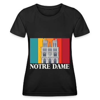 Cathédrale Notre-Dame Paris France - T-shirt sport Femme - noir - Devant - AI Model Female 172 light (172cm)