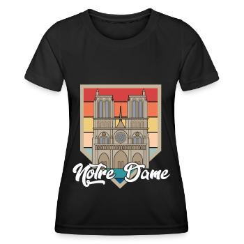 Cathédrale Notre Dame Nostalgie Paris Ville - T-shirt sport Femme - noir - Devant - AI Model Female 172 light (172cm)