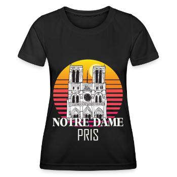 Cathédrale Notre-Dame de France à Paris - T-shirt sport Femme - noir - Devant - AI Model Female 172 light (172cm)