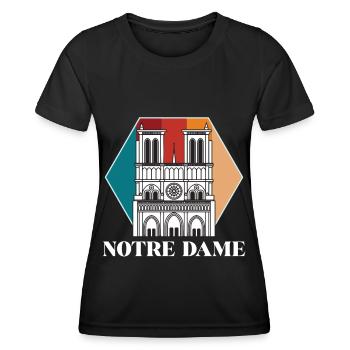Paris Cathédrale Notre-Dame France - T-shirt sport Femme - noir - Devant - AI Model Female 172 light (172cm)