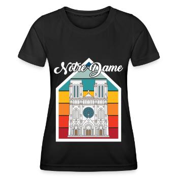 Nostalgie Cathédrale Notre-Dame de Paris Français - T-shirt sport Femme - noir - Devant - AI Model Female 172 light (172cm)