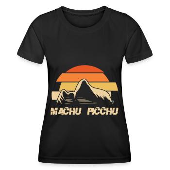 Machu Picchu Inka Gedenkstätte Peru Berg - Frauen Funktions-T-Shirt - Schwarz - Vorne - AI Model Female 172 light (172cm)