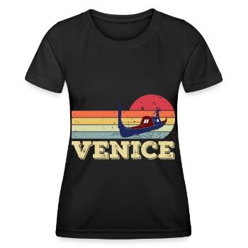 Venice Grand Canal Gondola Italy Romance - Women's Functional T-Shirt - black - Front - AI Model Female 172 light (172cm)