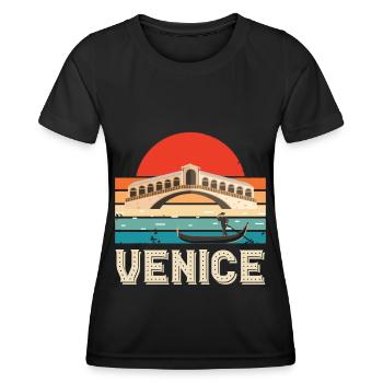 Venice Grand Canal Gondola Northern Italy - Women's Functional T-Shirt - black - Front - AI Model Female 172 light (172cm)