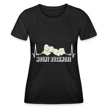 Mount Rushmore Président Heartbeat Dakota États-Unis - T-shirt sport Femme - noir - Devant - AI Model Female 172 light (172cm)