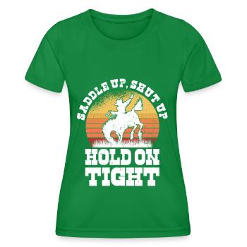 Rodéo Western Cowboy Wild West Retro Horse - T-shirt sport Femme - vert - Devant - AI Model Female 172 dark (172cm)