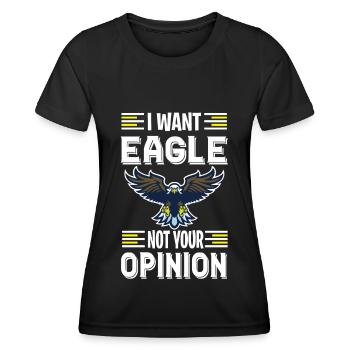 Aigle je veux fauconnerie oiseaux de proie oiseaux - T-shirt sport Femme - noir - Devant - AI Model Female 172 light (172cm)