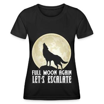 Wolf Vollmond Eskalation Rudel Wölfe - Frauen Funktions-T-Shirt - Schwarz - Vorne - AI Model Female 172 light (172cm)
