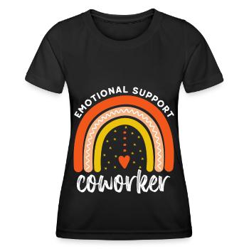 Emotional support coworker - Retro co worker gift - Women's Functional T-Shirt - black - Front - AI Model Female 172 light (172cm)