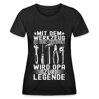 Opa Großvater - Frauen Funktions-T-Shirt - Schwarz - Vorne - AI Model Female 172 light (172cm)