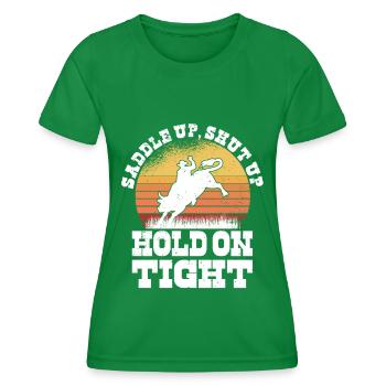 Rodéo Western Cowboy Wild West Retro Horse - T-shirt sport Femme - vert - Devant - AI Model Female 172 dark (172cm)