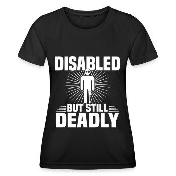 Amputiert Invalide Prothese Handicap Rollstuhl - Frauen Funktions-T-Shirt - Schwarz - Vorne - AI Model Female 172 light (172cm)