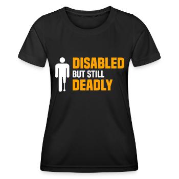 Amputiert Invalide Prothese Handicap Rollstuhl - Frauen Funktions-T-Shirt - Schwarz - Vorne - AI Model Female 172 light (172cm)