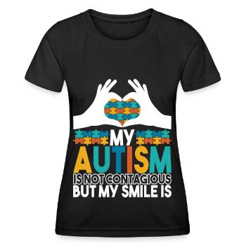 Autisme autistique Autiste - T-shirt sport Femme - noir - Devant - AI Model Female 172 light (172cm)