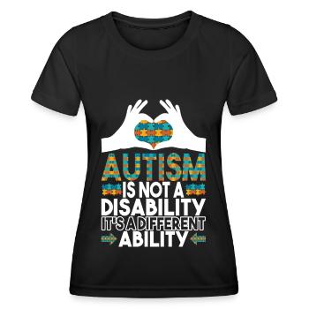 Autisme autistique Autiste - T-shirt sport Femme - noir - Devant - AI Model Female 172 light (172cm)
