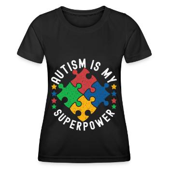 Autisme autistique Autiste - T-shirt sport Femme - noir - Devant - AI Model Female 172 light (172cm)