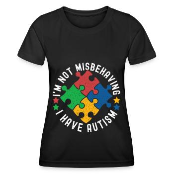 Autisme autistique Autiste - T-shirt sport Femme - noir - Devant - AI Model Female 172 light (172cm)