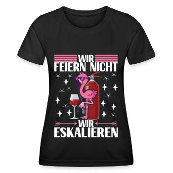 Saufen Party Alkohol Wein - Frauen Funktions-T-Shirt - Schwarz - Vorne - AI Model Female 172 light (172cm)