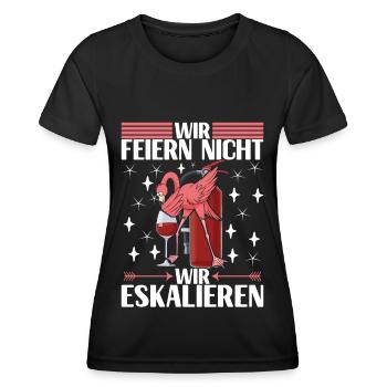 Saufen Party Alkohol Wein - Frauen Funktions-T-Shirt - Schwarz - Vorne - AI Model Female 172 light (172cm)