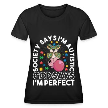 Autisme autistique Autiste - T-shirt sport Femme - noir - Devant - AI Model Female 172 light (172cm)