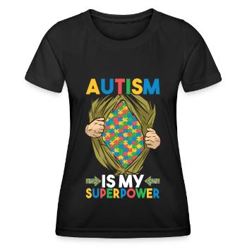 Autisme autistique Autiste - T-shirt sport Femme - noir - Devant - AI Model Female 172 light (172cm)