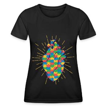 Autisme autistique Autiste - T-shirt sport Femme - noir - Devant - AI Model Female 172 light (172cm)