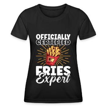 Fast Food Burger - Frauen Funktions-T-Shirt - Schwarz - Vorne - AI Model Female 172 light (172cm)