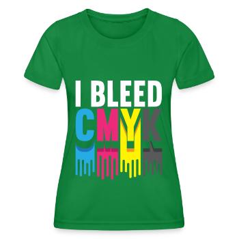 I Bleed CMJN Illustrator Graphiste - T-shirt sport Femme - vert - Devant - AI Model Female 172 dark (172cm)