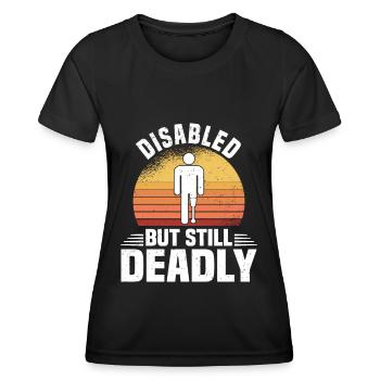 Amputiert Invalide Prothese Handicap Rollstuhl - Frauen Funktions-T-Shirt - Schwarz - Vorne - AI Model Female 172 light (172cm)
