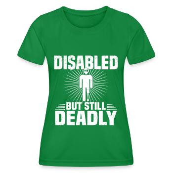 Fauteuil roulant amputé pour handicapés invalidés - T-shirt sport Femme - vert - Devant - AI Model Female 172 dark (172cm)