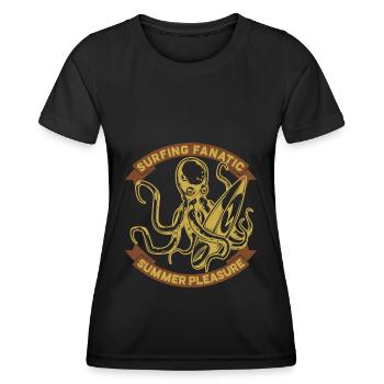 Surfen - Frauen Funktions-T-Shirt - Schwarz - Vorne - AI Model Female 172 light (172cm)