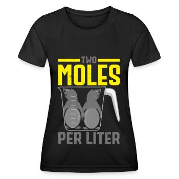Zwei Maulwürfe pro Liter Maulwurfsflüsterer Wissen - Frauen Funktions-T-Shirt - Schwarz - Vorne - AI Model Female 172 light (172cm)