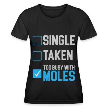 Trop occupé avec des taupes Taupe animale - T-shirt sport Femme - noir - Devant - AI Model Female 172 light (172cm)