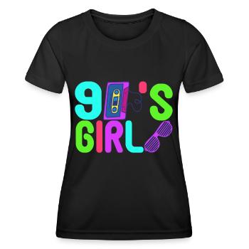 Fête des années 90 années 90 - T-shirt sport Femme - noir - Devant - AI Model Female 172 light (172cm)