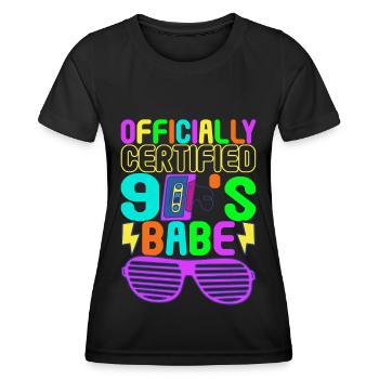 Fête des années 90 années 90 - T-shirt sport Femme - noir - Devant - AI Model Female 172 light (172cm)