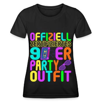 Fête des années 90 années 90 - T-shirt sport Femme - noir - Devant - AI Model Female 172 light (172cm)