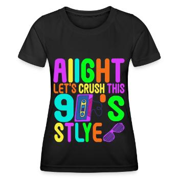 Fête des années 90 années 90 - T-shirt sport Femme - noir - Devant - AI Model Female 172 light (172cm)