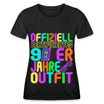 Fête des années 90 années 90 - T-shirt sport Femme - noir - Devant - AI Model Female 172 light (172cm)