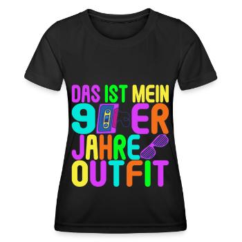 Fête des années 90 années 90 - T-shirt sport Femme - noir - Devant - AI Model Female 172 light (172cm)