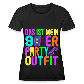 Fête des années 90 années 90 - T-shirt sport Femme - noir - Devant - AI Model Female 172 light (172cm)