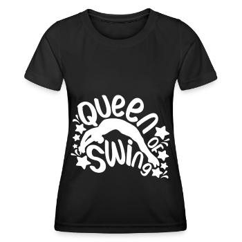 Queen Of Swing- Funny Gymnastics Gift Idea - Frauen Funktions-T-Shirt - Schwarz - Vorne - AI Model Female 172 light (172cm)