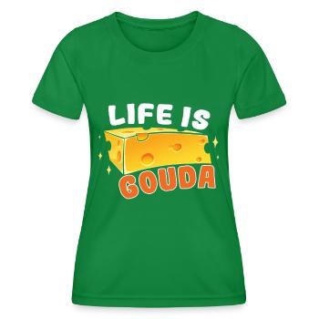 Fromage Käsefan Amateur de fromage Gouda Fromage à pâte dure - T-shirt sport Femme - vert - Devant - AI Model Female 172 dark (172cm)