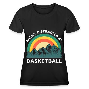 Leicht abgelenkt durch Basketball - Frauen Funktions-T-Shirt - Schwarz - Vorne - AI Model Female 172 light (172cm)