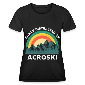 Leicht abgelenkt von Acroski - Frauen Funktions-T-Shirt - Schwarz - Vorne - AI Model Female 172 light (172cm)