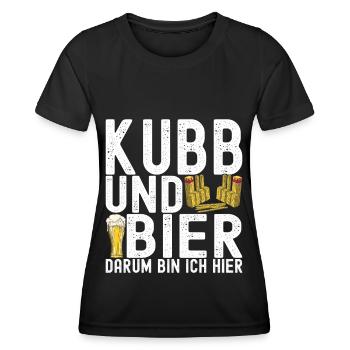 Kubb Wikinger Schach - Frauen Funktions-T-Shirt - Schwarz - Vorne - AI Model Female 172 light (172cm)