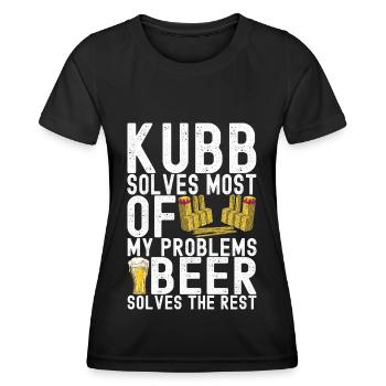 Kubb Wikinger Schach - Frauen Funktions-T-Shirt - Schwarz - Vorne - AI Model Female 172 light (172cm)