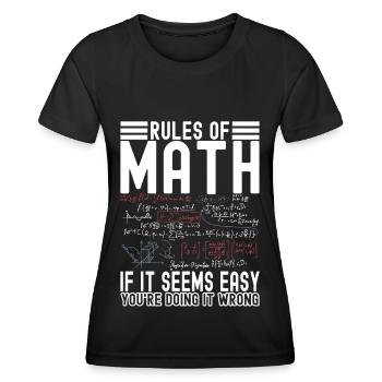Professeur de mathématiques Mathématiques - T-shirt sport Femme - noir - Devant - AI Model Female 172 light (172cm)