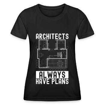Architekt Architektur - Frauen Funktions-T-Shirt - Schwarz - Vorne - AI Model Female 172 light (172cm)