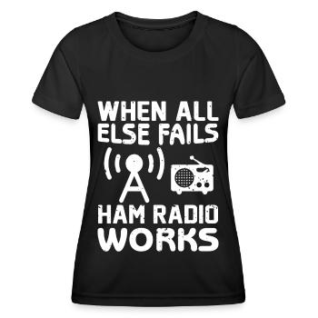 Funk Amateur Funker Funken Radio Hobby Geschenk - Frauen Funktions-T-Shirt - Schwarz - Vorne - AI Model Female 172 light (172cm)